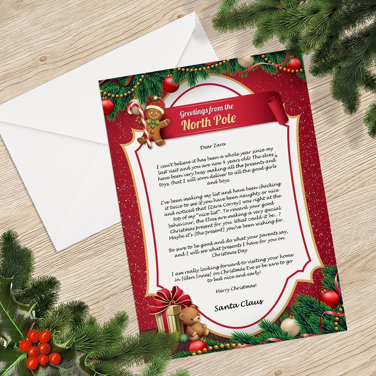 Red Santa Letter